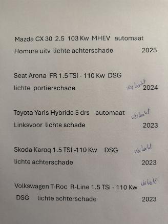 krockskadad bil auto Mazda CX-30 2.5  - 103 Kw MHEV. Automaat Homura 2025/9