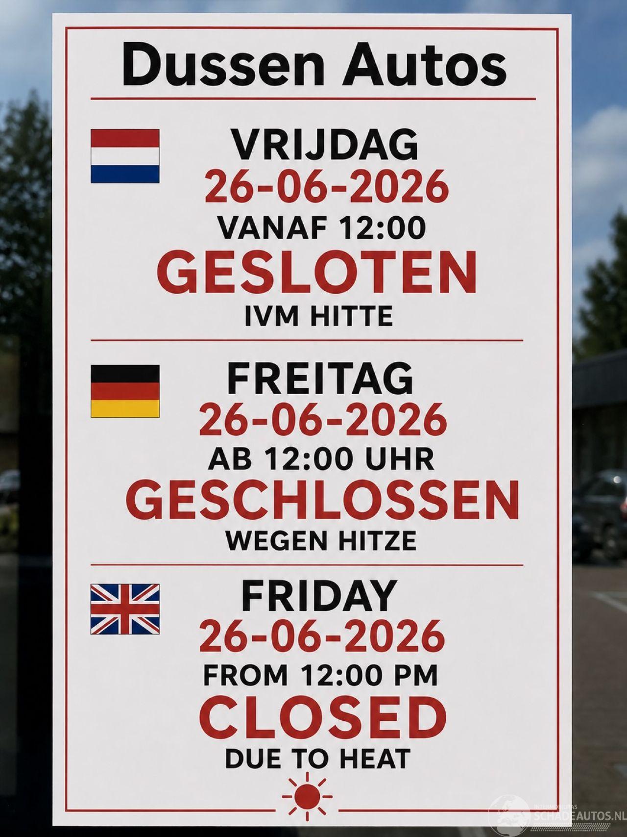 BMW  Dussen Auto\'s vanmiddag gesloten