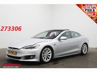 krockskadad bil auto Tesla Model S 100D Pano Schuif/kantel Clima Navi Memory Leder SHZ LrHZ Cruise Camera PDC 2018/11