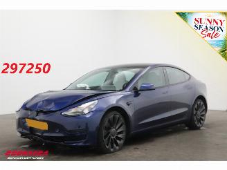 Vaurioauto  passenger cars Tesla Model 3 Performance AWD 75 kWh Pano Navi Cruise Clima Memory Leder SHZ LrHZ Camera PDC 2021/8