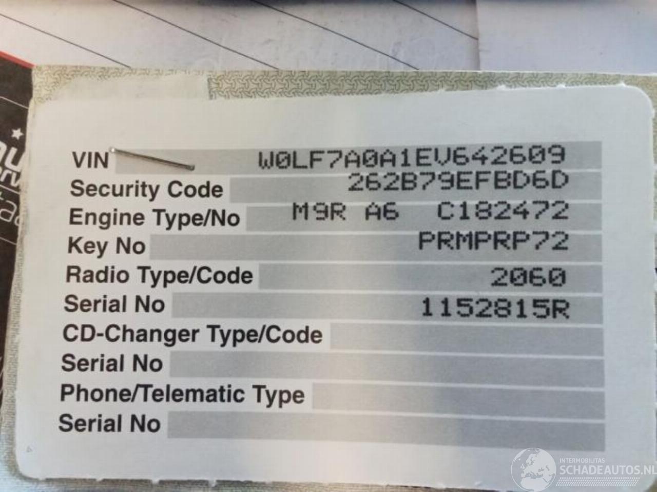 Opel Vivaro Vivaro, Van, 2000 / 2014 2.0 CDTI