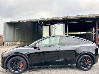 skadebil auto Tesla Model Y Long Range RWD 75kWh 351pk aut - pano - leer - carbon - 360cam - stoelverw v+a - multimedia achter - full self driving 2024/5