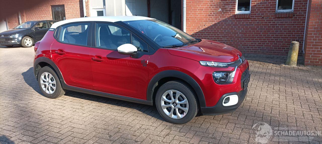 Citroën C3 Bj: 11-2022 1.2 83pk Airconditioning Led verlichting Dab-audio CruiseControl Stoelverwarming Lichtautomaat mistlampen Bi-Color pearl metallic Lack